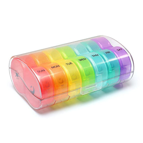 7-Day Round Dosett Medicine Storage, 1 Count, Transparent