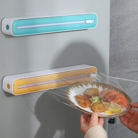36 Pcs Aluminum Foil Cutter Holder, Yellow Plastic and Aluminum Foil Dispenser, 36x7x5cm