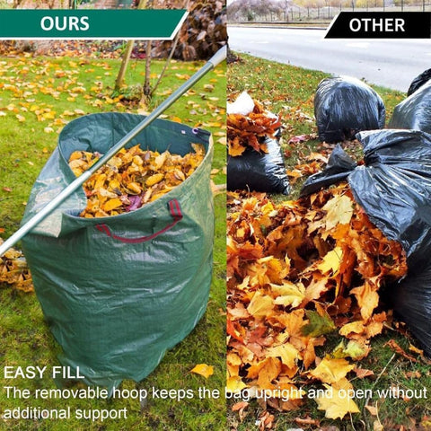 2 Large Capacity Garden Bags with Handles, Self-Standing and Robust for Leaves Lawn Hedges and Garden Waste, 67 x 76cm