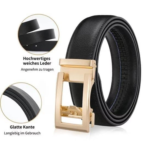 Leather Belt Unisex 3.5 cm with Adjustable Buckle, 115/125 cm, Yellow
