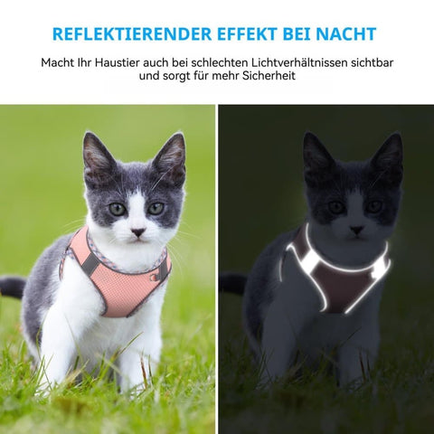 Adjustable Pet Harness with Reflector and Leash for Cats and Dogs, Soft Comfortable Vest Anti-Escape, Compatible with Small Medium Large Pets, M, Black