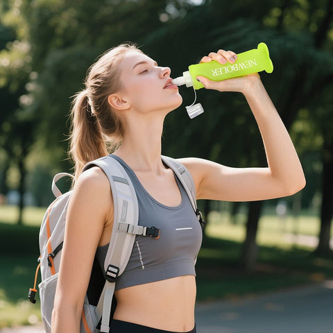 150ml Foldable Water Bottle, BPA-Free Soft Bottle for Marathons Camping Hiking, Orange