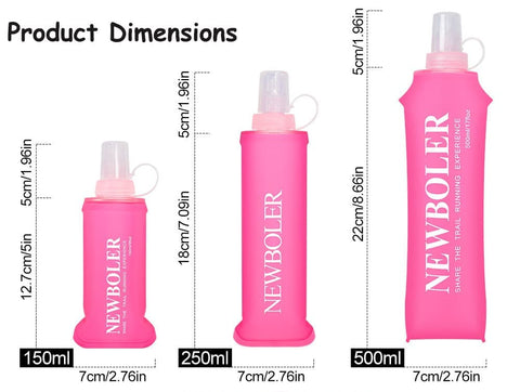 150ml Foldable Water Bottle, BPA-Free Soft Bottle for Marathons Camping Hiking, Green
