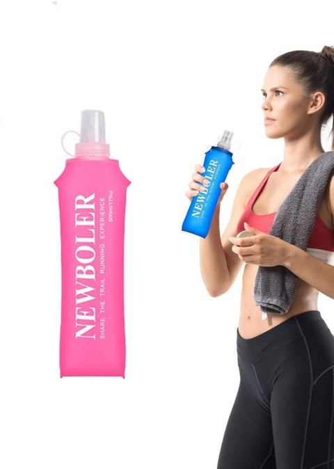 150ml Foldable Water Bottle, BPA-Free Soft Bottle for Marathons Camping Hiking, Green