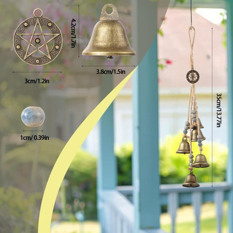 Outdoor Metal Wind Chime with Pleasant Sound, Easy to Hang, Decorative Garden Pendant