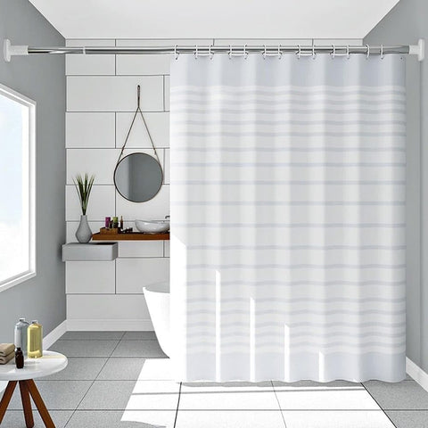 Waterproof PEVA Shower Curtain with Hooks, Mildew Resistant Bathroom Curtain, 150x180cm
