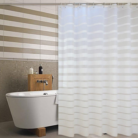 PEVA Waterproof Shower Curtain with Hooks, Mildew Resistant Bathroom Curtain, 180x180cm