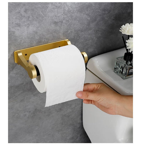 Self-Adhesive Paper Towel Holder, No Drilling Required, Aluminum, Silver, 16x9.8cm, for Kitchen and Bathroom