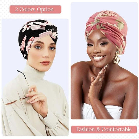 2-Pack Lightweight Breathable Elastic Sleeping Cap, Soft Stretchy Comfortable Night Cap, Cozy Sleeping Hood, 2-Pack