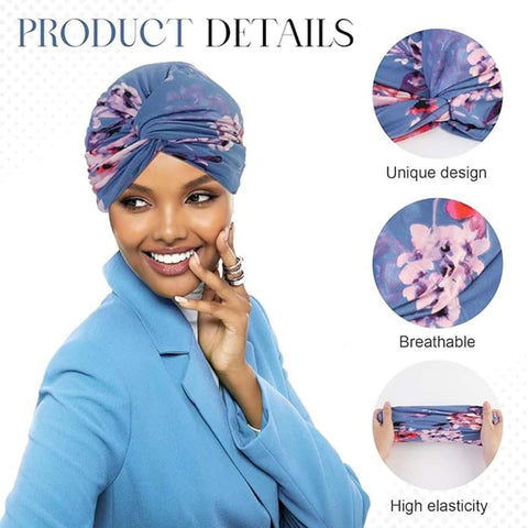 2-pack lightweight breathable elastic sleeping cap, soft and cozy night hood, one size
