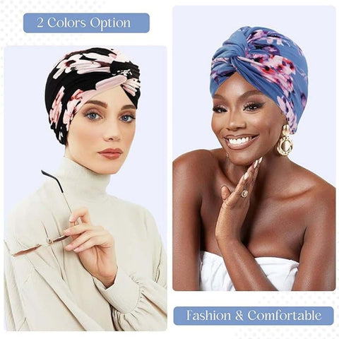 2-pack lightweight breathable elastic sleeping cap, soft and cozy night hood, one size