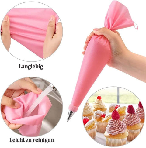 40 Pieces Cake Decorating Piping Set with Icing Nozzles, Compatible with Decorating Bag