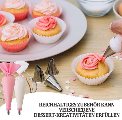 40 Pieces Cake Decorating Piping Set with Icing Nozzles, Compatible with Decorating Bag