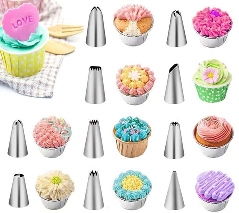 40 Pieces Cake Decorating Piping Set with Icing Nozzles, Compatible with Decorating Bag