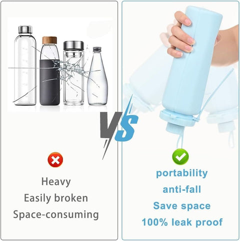 600ml Foldable Water Bottle BPA-Free Lightweight for Travel Gym Camping, Yellow