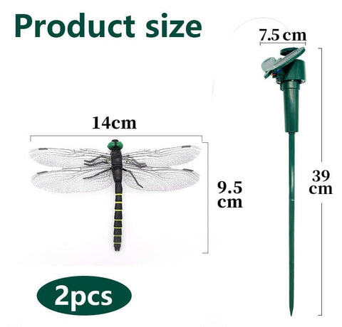 3 pcs Solar Powered Dragonfly Clips Insect Repellent Garden Decoration, Realistic PVC Weatherproof, Compatible with Outdoor Decor