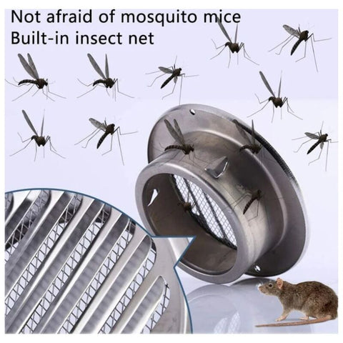 Round Ventilation Grille, Stainless Steel Vent Grille with Net, for 100 mm Opening