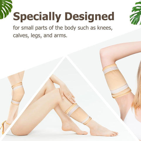 Castor Oil Wrap Set for Women, 6-Piece Reusable Organic Cotton Pack Set for Neck, Waist, Chest and Knee, Adjustable Elastic Straps, Compression Wraps
