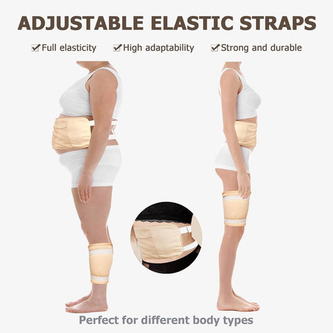 Castor Oil Wrap Set for Women, 6-Piece Reusable Organic Cotton Pack Set for Neck, Waist, Chest and Knee, Adjustable Elastic Straps, Compression Wraps