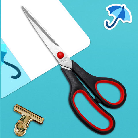 Stainless Steel Kitchen & Office Scissors with Soft Grip Handle, Sharp Multipurpose Craft Shears, Black and Gray
