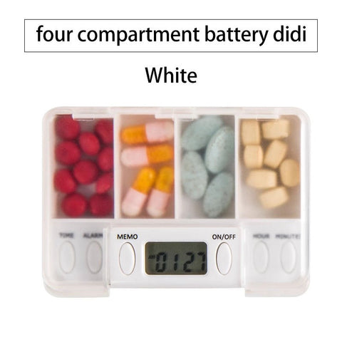 Travel Pill Organizer with Alarm and Digital Timer, Portable Medicine Tablet Dispenser Case, Blue