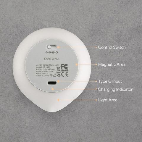 Indoor Motion Sensor Night Light, Cordless Stick-On LED Light for Hallway Bedroom and Stairs, Warm White