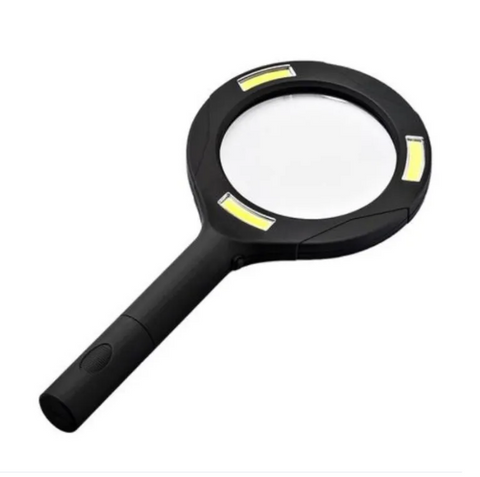 LED Magnifying Glass with COB Light, 250 Lumens Glass Lens and Ergonomic Handle