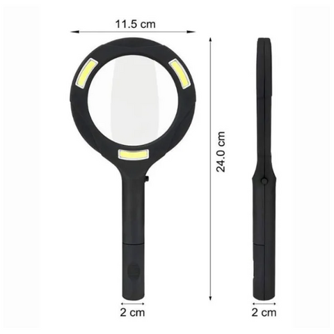 LED Magnifying Glass with COB Light, 250 Lumens Glass Lens and Ergonomic Handle