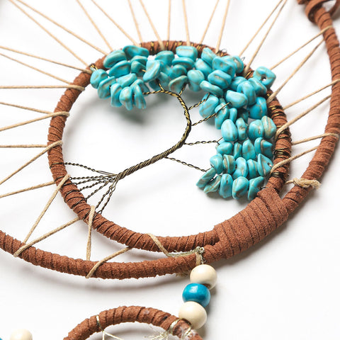 Handmade Dream Catcher with Feathers, Bohemian Wall Hanging Wind Chime Decor