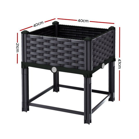 Raised Garden Bed Planter Box 40 x 40 x 23 cm, PP Growing Container for Herbs and Vegetables