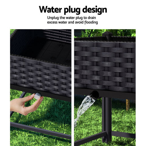 Raised Garden Bed Planter Box 40 x 40 x 23 cm, PP Growing Container for Herbs and Vegetables