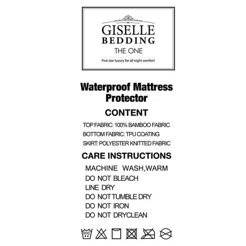 Bamboo Mattress Protector 180 x 200 + 35 cm, Breathable Fitted Waterproof Cover