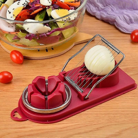 Egg Cutter Kitchen Tool, Manual Slicer for Hard-Boiled Eggs