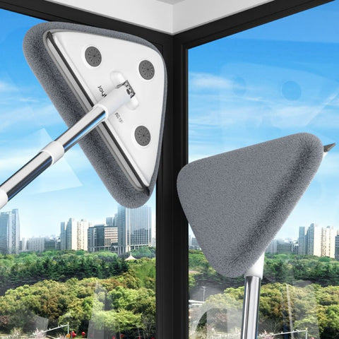 Adjustable Triangle Cleaning Mop with 119 cm Handle, Rotating Head Wall Window and Ceiling Cleaner