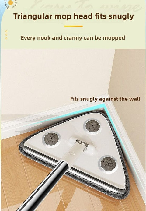 Adjustable Triangle Cleaning Mop with 119 cm Handle, Rotating Head Wall Window and Ceiling Cleaner