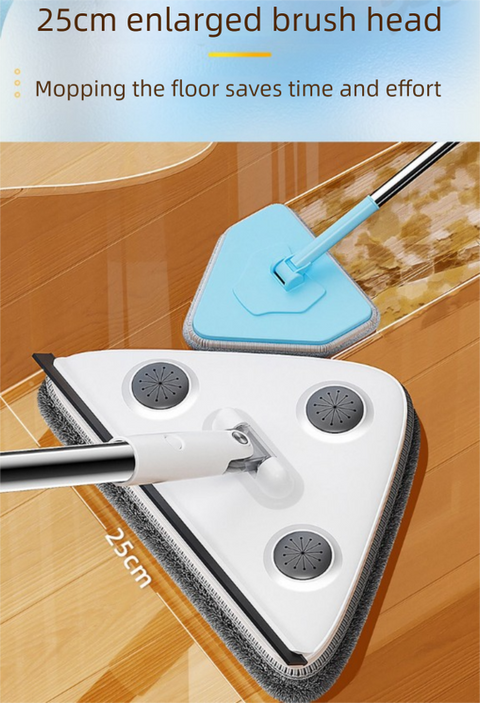 Adjustable Triangle Cleaning Mop with 119 cm Handle, Rotating Head Wall Window and Ceiling Cleaner