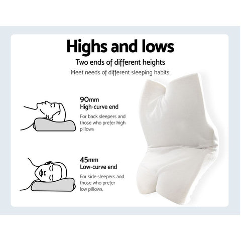 Butterfly Memory Foam Cervical Pillow, Ergonomic Neck Support Pillow, Navy