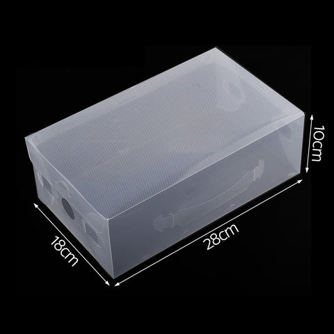 20 Pack Clear Shoe Storage Boxes, Foldable Stackable Organizer Cases