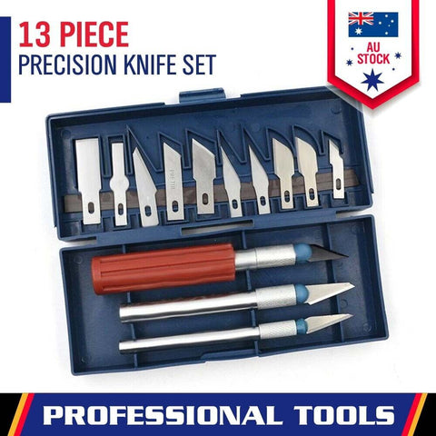 13-Piece Precision Hobby Knife Set, Multi-Function Craft and Exacto Style Cutting Tools