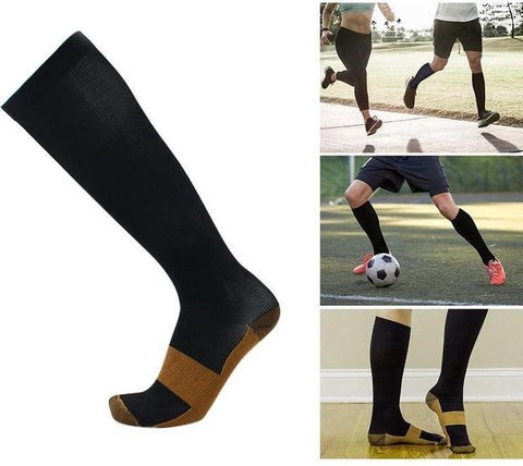 Copper Compression Stockings | Compression Socks | Support Stockings | Sports Socks II Airplane Socks | Size S/M (36-40) | Black