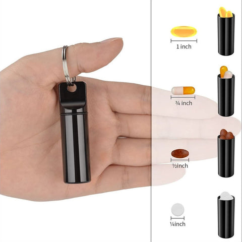 Luxury Pill Box Keychain | Medicine Box | Pill Box | Pill Container | Aluminum | Waterproof | Silver