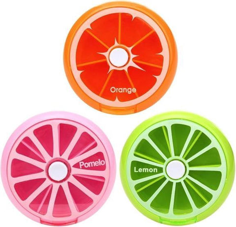 Pill box with automatic twist mechanism | Medicine for a week | Nice design | Orange
