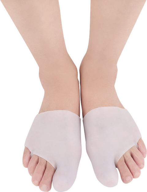 Silicone Gel Sock Toe Corrector | Toe Separator | Hallux Valgus | Straighten Big Toe | Shock Absorbing | Gel Sock | White | 1 Pair