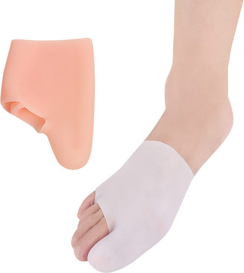 Silicone Gel Sock Toe Corrector | Toe Separator | Hallux Valgus | Straighten Big Toe | Shock Absorbing | Gel Sock | White | 1 Pair