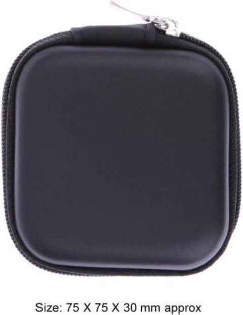 Hard Case Earphone Case | Storage Bag for Earphones | Cable Pouch | Storage Case for Cable | In-Ear Earphones | Key Holder | Coin Holder | Keys | Coins | Travel Bag | Black | Storage Bag | Storage Space | Phone Accessories | Electronics Protector