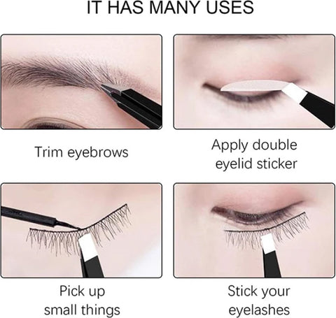 Eyebrow Plucking Tweezers Stainless Steel | Eyebrow Hair Removal | Facial Hair Removal | 8.5 CM | Black