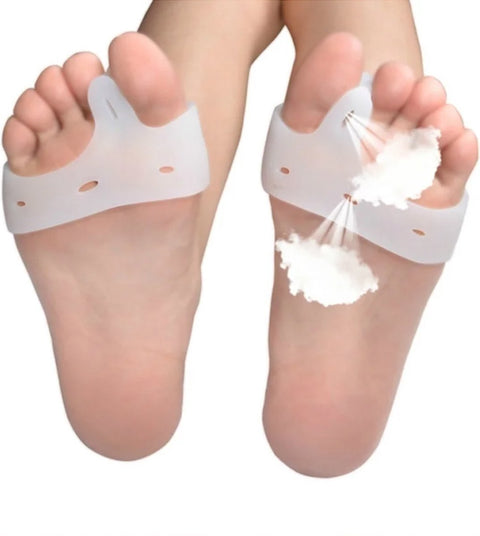 Hallux Valgus Silicone Toe Corrector | Toe Separator | Straighten Big Toe | Shock Absorbing | With Holes | White | 1 Pair