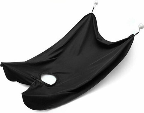 Beard apron - beard cape - includes 2 suction cups - Lightweight - Black