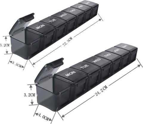 Pill Box | Pill Box | Medicine Box | XXL Pill Box | Sunday to Saturday | 7 Days | 1 Week | Transparent