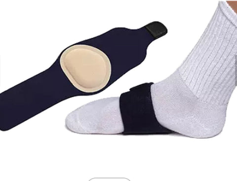Elastic Midfoot Support Cushions | Arch Brace | Insoles for Flat Feet | Brace for Flat Feet | Adjustable | Black | 2 Pieces